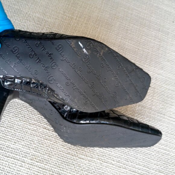 Diego di Lucca Monica Black Leather Square Toe Mules Women’s Size 9.5 - Picture 10 of 10